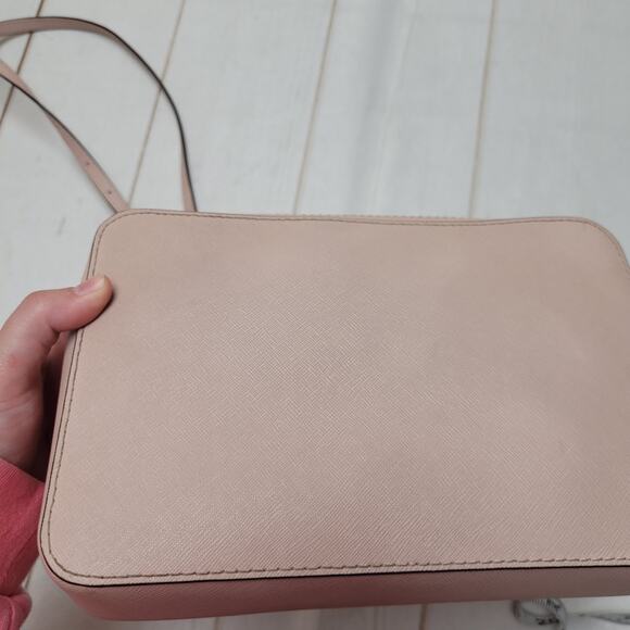 Michael Kors small jet set pink saffiano leather gold chain crossbody bag purse - Picture 10 of 15